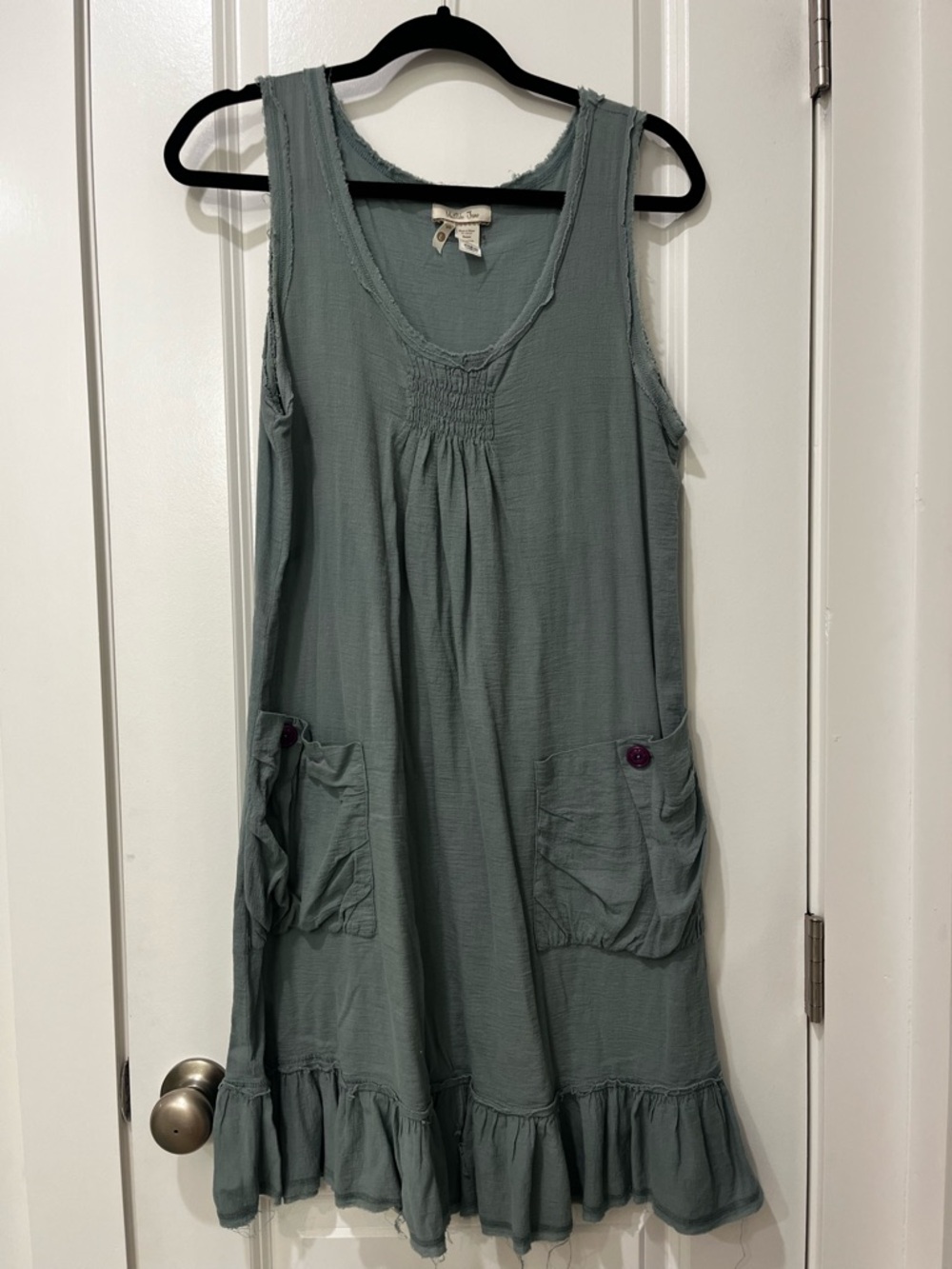 Matilda Jane Sage Green Sleeveless Ruffle-Hem Cotton Dress